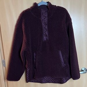 Athleta Deep Burgundy Teddy Pullover Size XL